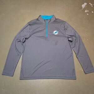 NFL Team Apparel Miami Dolphins Quarter Zip Long Sleeve‎ Shirt Men's Size XL